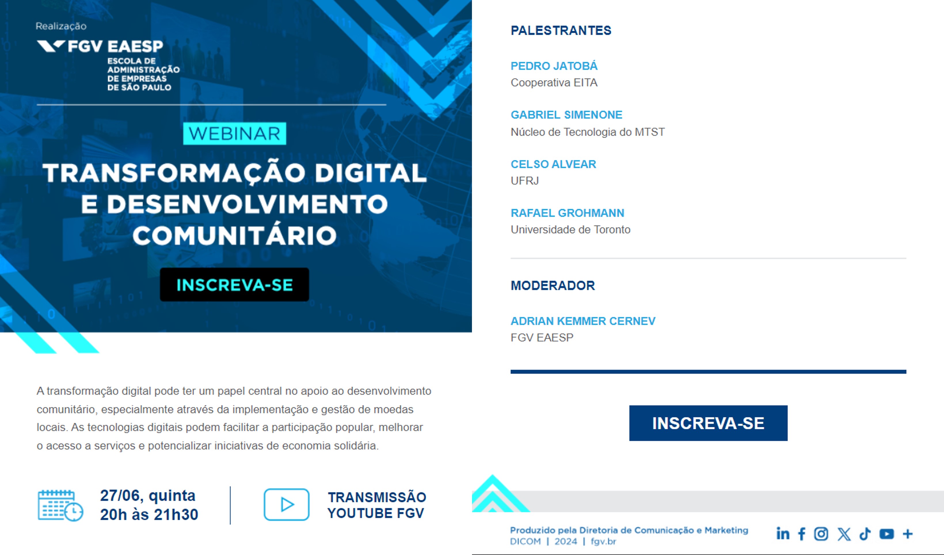 WEBINAR: TRANSFORMAÇÃO DIGITAL E DESENVOLVIMENTO COMUNITÁRIO