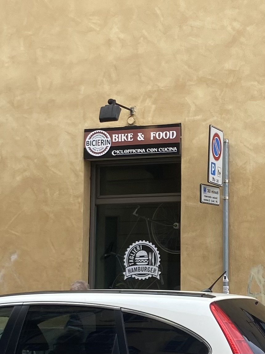 Insegna negozio di biciclette