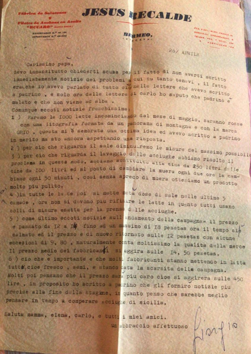 Le acciughe saranno rosse,marca Ghio