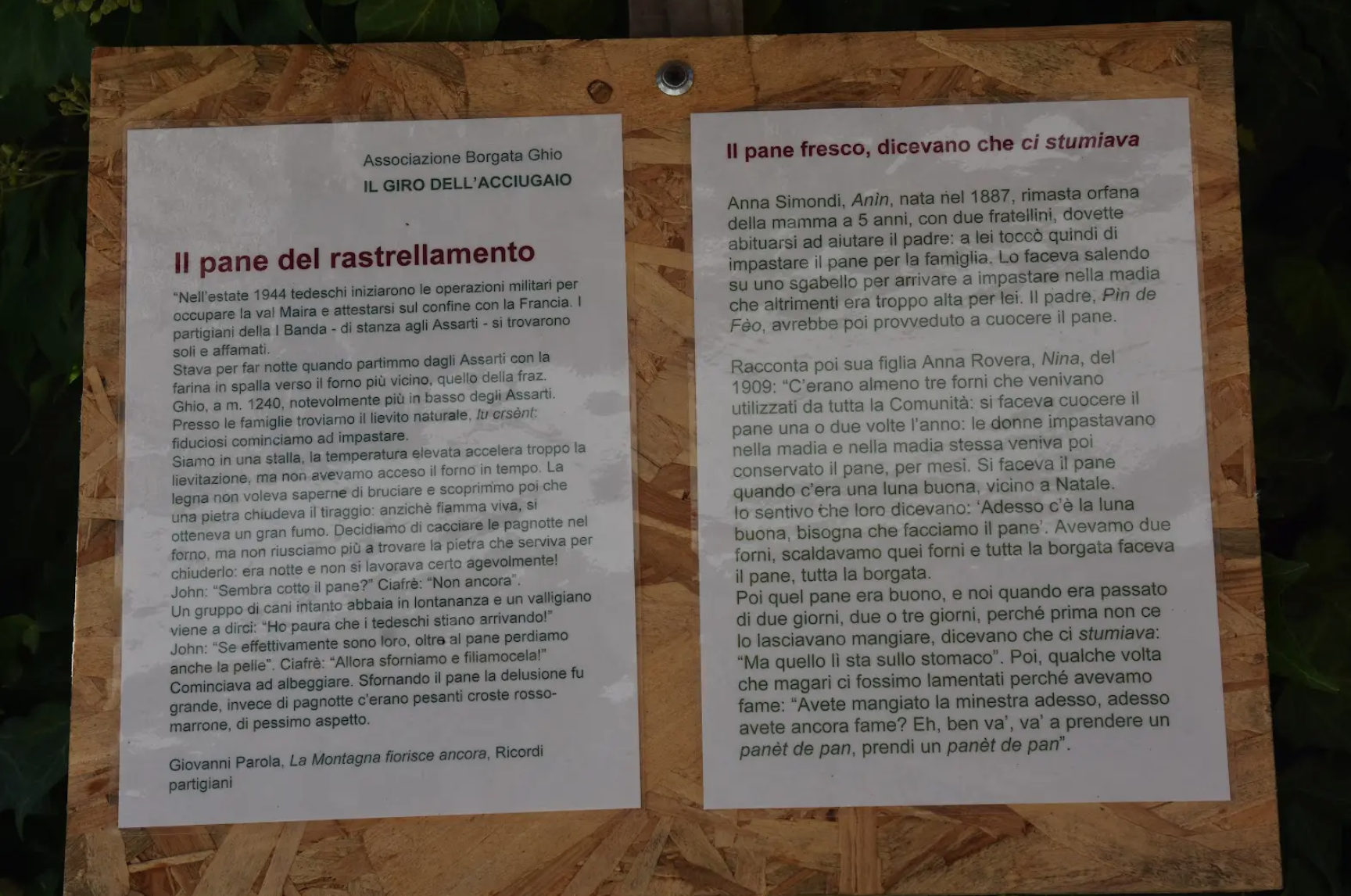 Il pane del rastrellamento